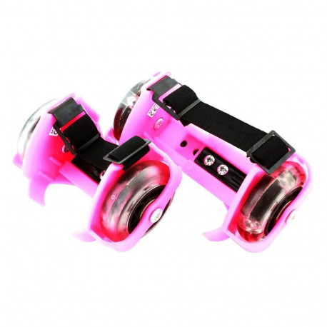 Goodbuy kids rollerblades with 3 LED lamps, 7cm diameter pink