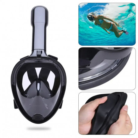 Full Face Diving Mask for Snorkeling S|M black