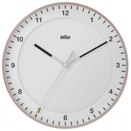 Braun BC 17 PW pink/white Quartz wall clock, analog