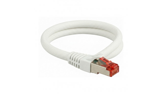 "Python Cat.6 Patchkabel mit Nylongeflecht weiß 1,5m"