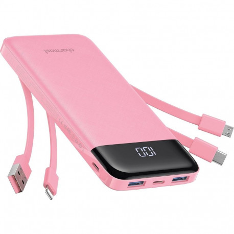 Powerbank 5V 3A 10000 mAh with built-in cables USB A / USB C / Lightning / Micro USB Charmast W1148 