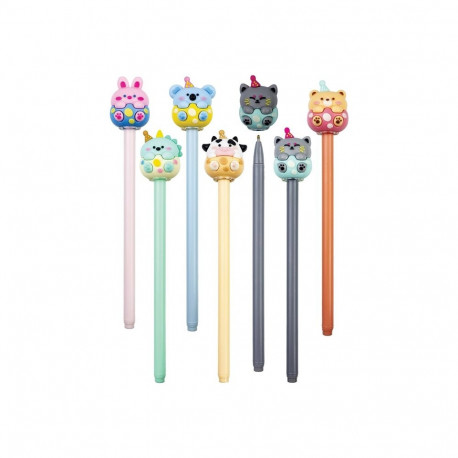 BALL PEN BLUE INK 0.7MM PARTY DINO
