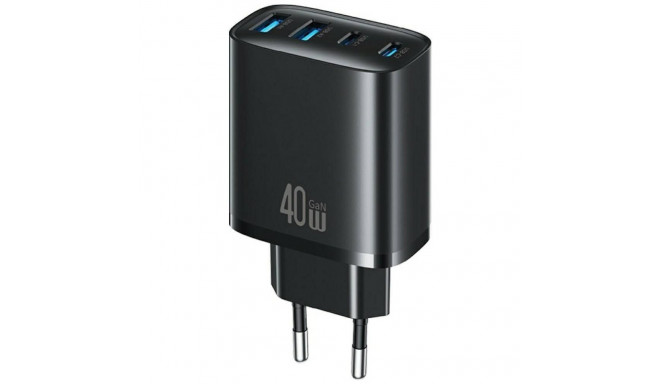 laadija T70 40W 2xUSB-A 2xUSB-C, must