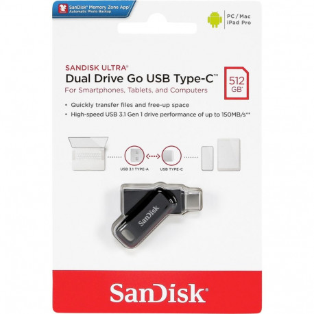 Ultra Dual Drive Go 512 GB (schwarz, USB-A 3.2 Gen 1, USB-C 3.2 Gen 1)