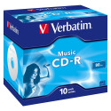 "1x10 Verbatim CD-R 80 / 700MB Audio Color Live it Jewel Case"
