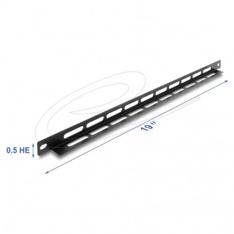 19" 0,5 HE paneel L-kujuline 22mm kaabliköidikinnitusega, must