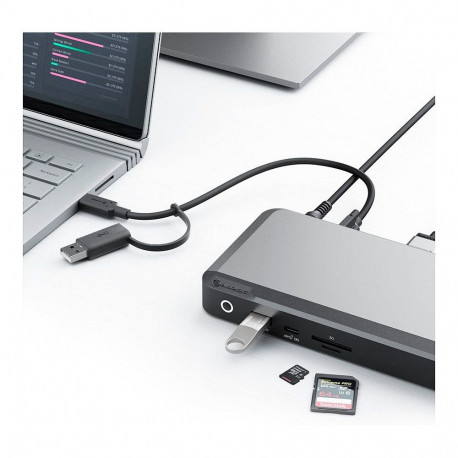 "100W USB-C DX3 Triple 4K Display Docking Station Space Gr"