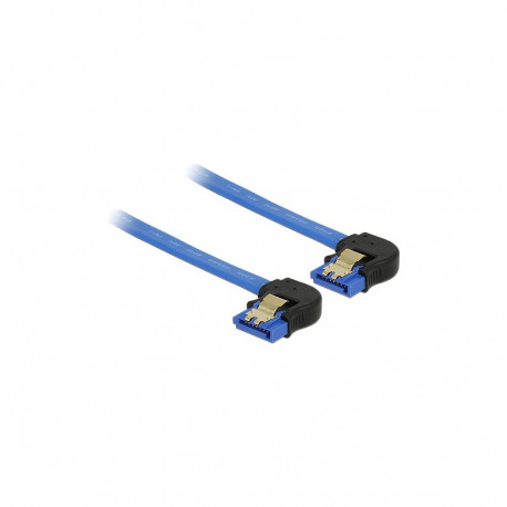 "DELOCK Kabel SATA 6 Gb/s Buchse unten gewinkelt > SATA Buchse unten gewinkelt 10cm blau mit Goldcli