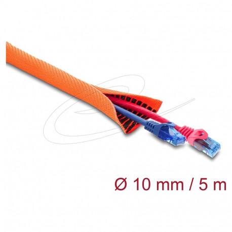 "Delock Kabelschutzschlauch mit schwarzer Verschleißanzeige selbstschließend doppellagig 5 m x 10 mm