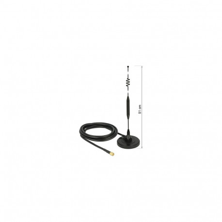 "LTE Antenne SMA Stecker 6 dBi starr omnidirektional mit magnetischem Standfuß und Anschlusskabel RG
