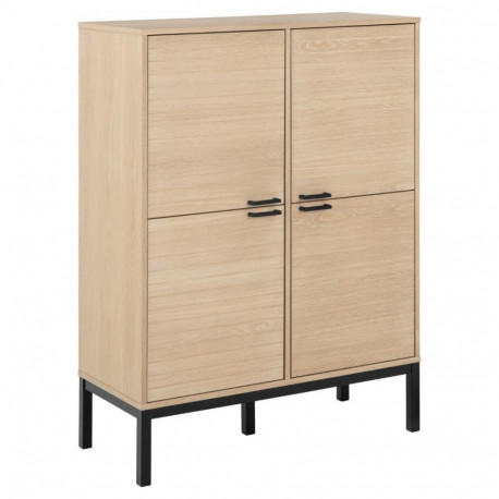 Puhvetkapp KENSINGTON 91x40x120 cm, valge-must