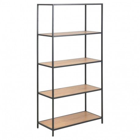 Riiul SEAFORD 77x35x150 cm, looduslik/must