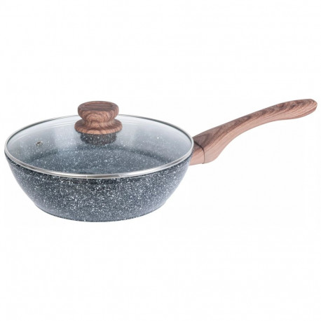 Kinghoff pann 28cm alumiiniumist kaanega, hall marmormuster