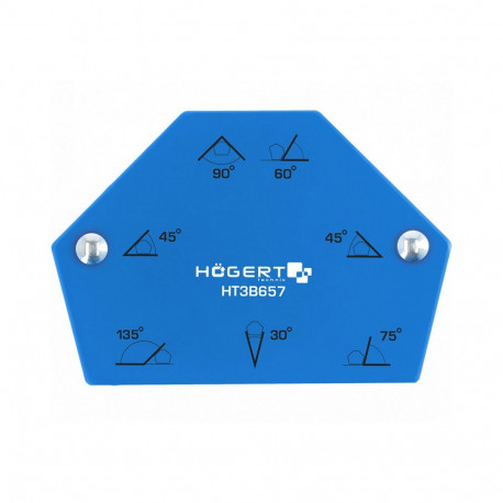 Hogert HT3B657 magnetic welding angle, 11.5kg, 30-135°, hexagonal, steel