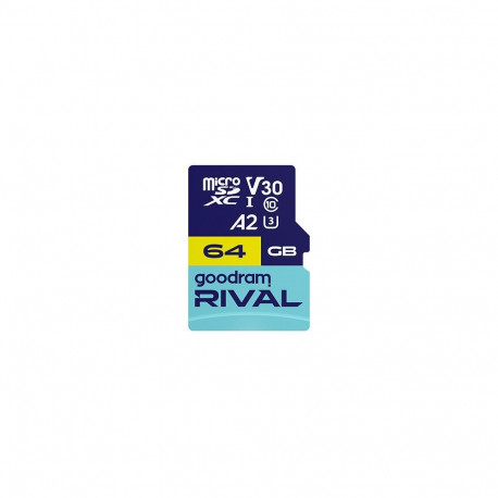 GOODRAM microSDXC mälukaart RIVAL M2AA 64GB V30 A2 UHS-I U3 + adapter (GGSM2AA-0640R12)
