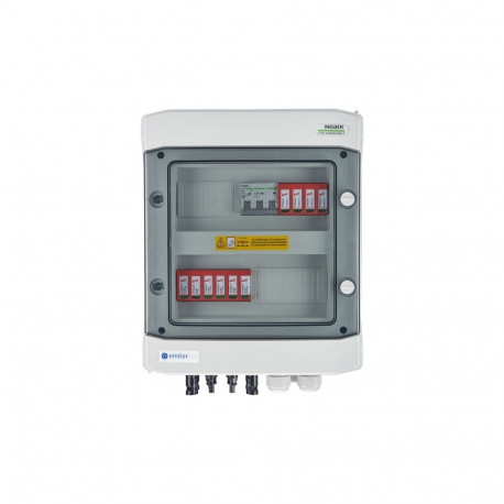 Switchgear attached DCAC hermetic IP65 EMITTER with DC surge arrester Dehn 1000V type 2, 2 x PV stri