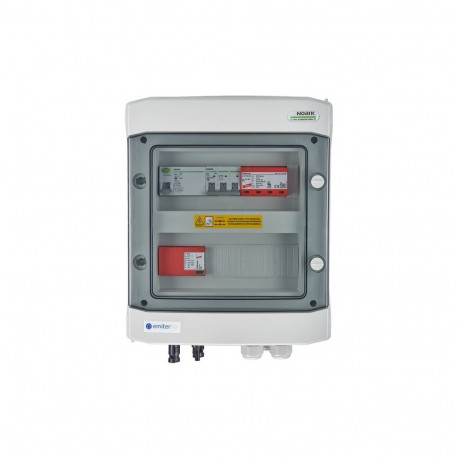 Switchgear attached DCAC hermetic IP65 EMITTER with DC surge arrester Dehn 1000V type 1+2, 1 x PV st