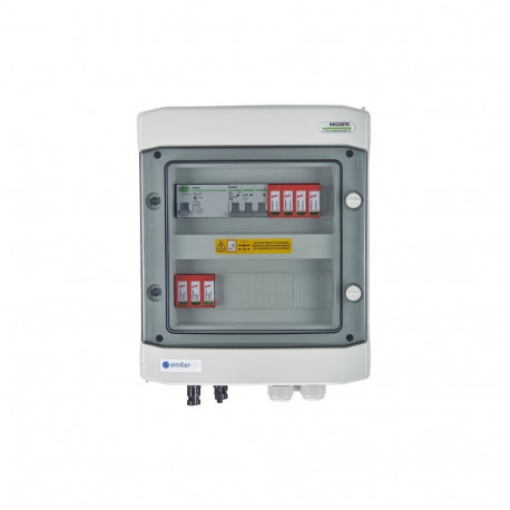 Switchgear attached DCAC hermetic IP65 EMITTER with Dehn 1000V type 2 DC surge arrester, 1 x PV stri