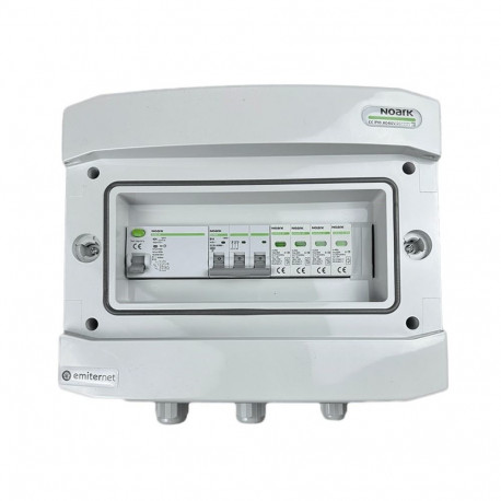 Switchgear attached AC hermetic IP65 EMITTER with surge arrester AC Noark type 2, 10A 3-F, RCD type 