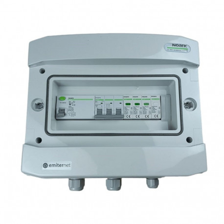 Lülitusseadmele kinnitatav hermeetiline AC korpus IP65 EMITTER ülepinge kaitse Noark type 1+2 50A 3-