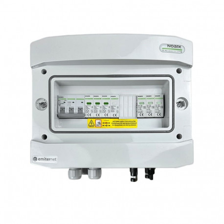 Switchgear attached DCAC hermetic IP65 EMITTER with Noark 1000V type 1+2 DC surge arrester, 1 x PV s