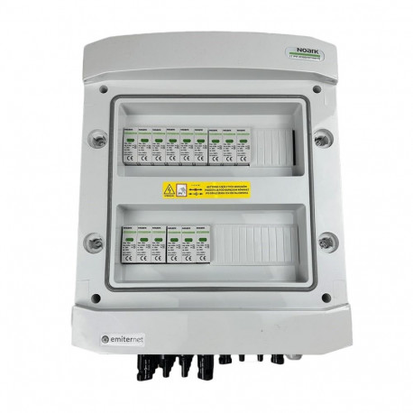 Switchgear attached DC hermetic IP65 EMITTER with DC surge arrester Noark 1000V type 1+2, 5x PV stri