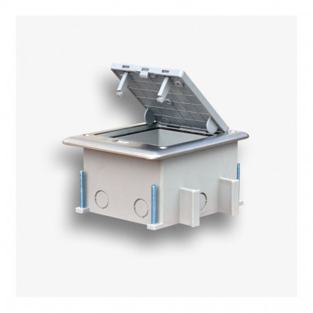 Floor box 6M IP66 - floor box for mounting 22.5x45 mm (45x45 mm) standard sockets, tilting
