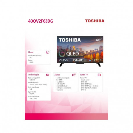 TV QLED 40 inch 40QV2F63DG