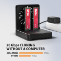 ADSA-M2C22 USB-C 2xNVMe /SATA M.2 20Gbps cooler
