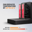 ADSA-M2C22 USB-C 2xNVMe /SATA M.2 20Gbps cooler