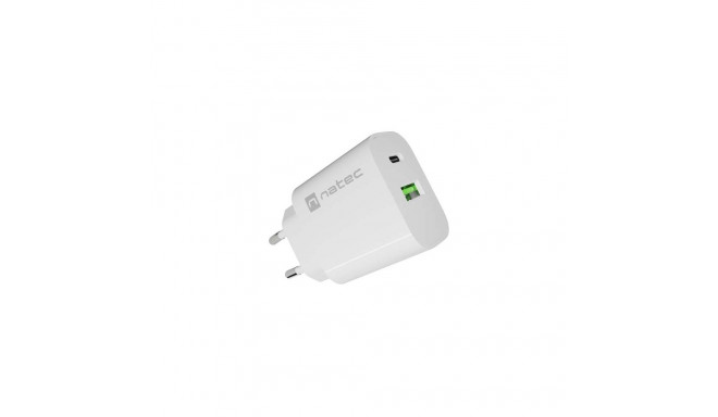 Ribera USB-laadija 1xUSB-A 1xUSB-C, valge