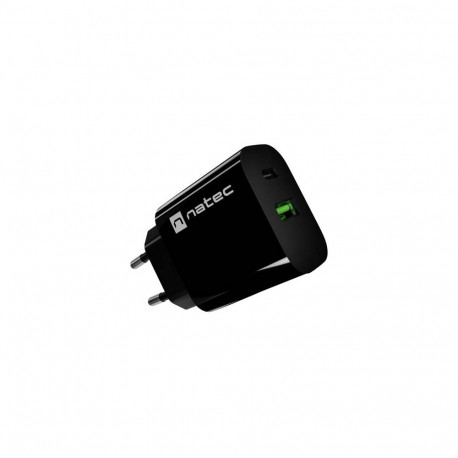 Ribera USB-laadija 1xUSB-A 1xUSB-C, must