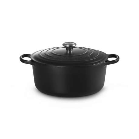 Le Creuset pott Signature 8.1L ümmargune, must