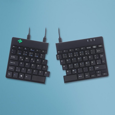 R-Go Tools Ergonomic keyboard R-Go Split Break v2 with break software, ergonomic split keyboard, QWE