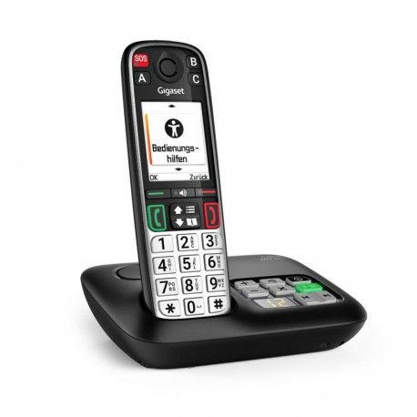 Gigaset telefon EASY 500A Analog/DECT numbrinäidik, must, hõbedane