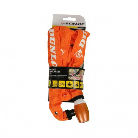 Dunlop - Zapięcie rowerowe na zamek łańcuch 120cm (Pomarańczowy)