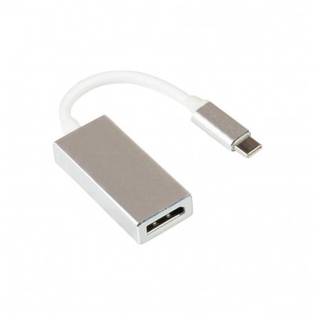 "Adapter USB-C™ Stecker an DisplayPort 1.2 Buchse, 4K / UHD @60Hz, Aluminium-Gehäuse, silber, ca. 15