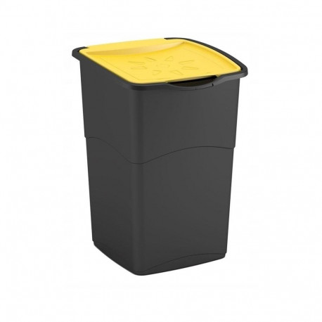 KORAL REFUSE BIN BLACK/ YELLOW 47L