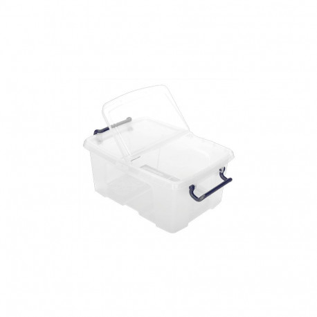 PLASTIC STORAGE BOX WITH SPLIT LID 12L