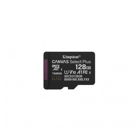 Kingston 128GB micSDXC Canvas Select Plus Gen3 150R A1 Single Pack w/o ADP