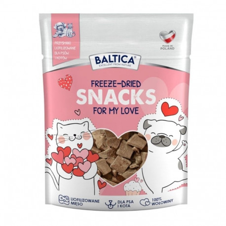 BALTICA Freeze-Dried Snacks For My Love freeze-dried beef hearts - treat for dogs and cats - 10 g
