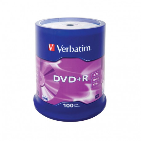 Verbatim DVD+R kettad 4.7GB 100pc(s), matt-hõbedased