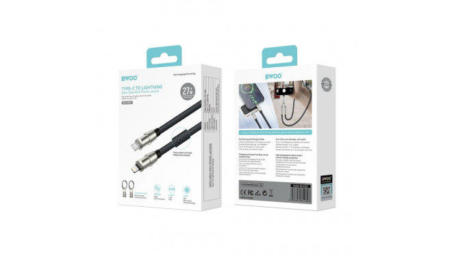 BWOO Lanyard Cable USB-C - Lightning 0.3m 27W with strap