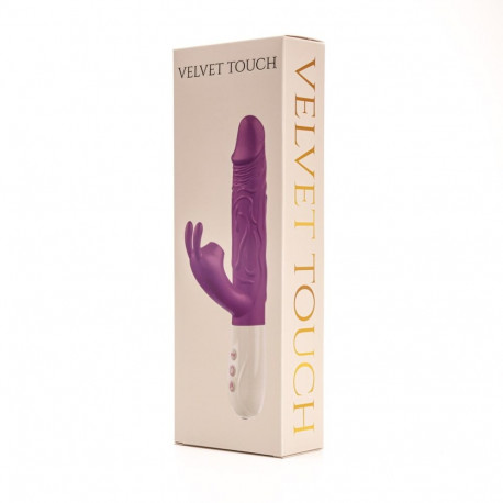 Rabbit-tüüpi silikoonist vibraator USB-ga laetav, lilla
