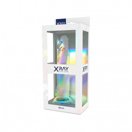 X RAY dildo 21cm Ø4cm, läbipaistev