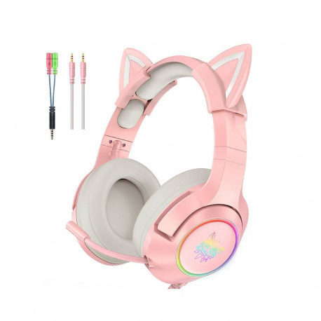 ONIKUMA K9 Pink RGB Gaming Headphones