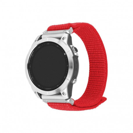 fixed | Sporty Strap for Garmin QuickFit 22mm | 160-210 mm | Red | Nylon