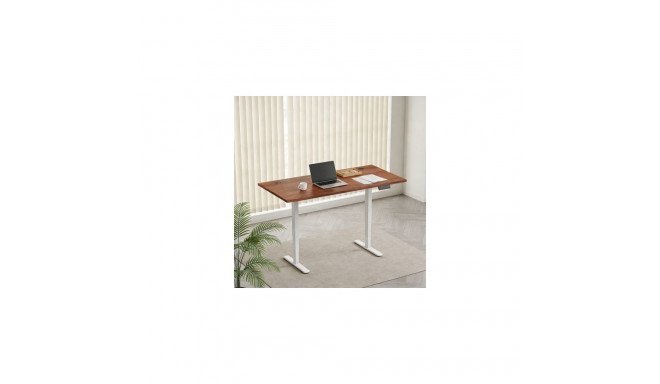 Adjustable Height Table Up Up Bjorn II White, Table top M Dark Walnut