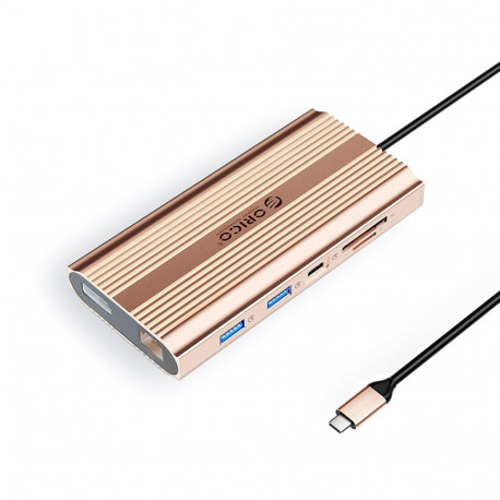 Orico XDR 12in1 USB-C Docking Station USB-A USB-C 2x HDMI 4K 60Hz DisplayPort 4K 60Hz RJ45 Gigabit P