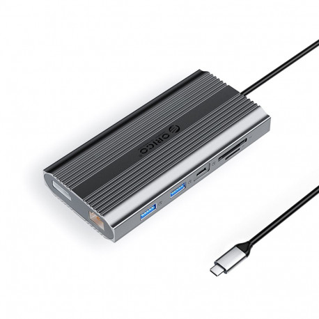 Orico XDR 12in1 USB-C Docking Station USB-A USB-C 2x HDMI 4K 60Hz DisplayPort 4K 60Hz RJ45 Gigabit P